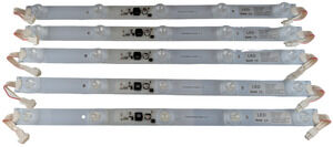 Lot of 5 24V LED Light Bars YO005F 15W 1055LM IP64 6000K to 7000K (500x28mm)